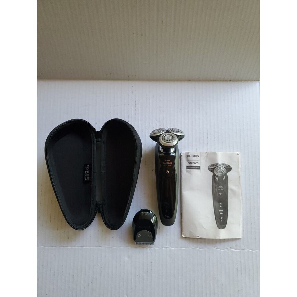 Philips Norelco Series 9000 Electric Shaver With Case & Trimmer S9031 No Charger